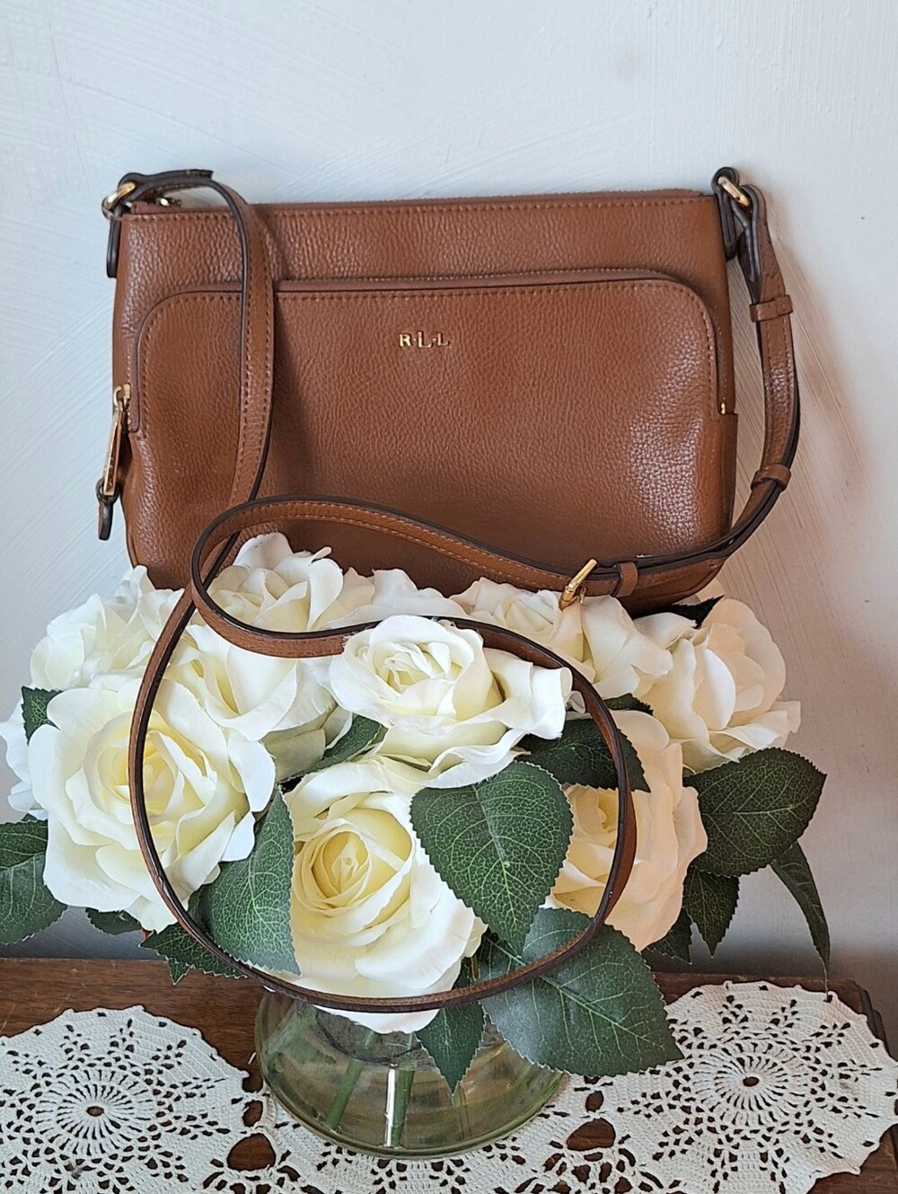 Lauren Ralph Lauren Cowhide Pebbled Leather Crossbody Bag,